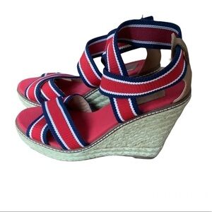 𝅺PAJAR RED WEDGES ESPADRILLES SANDALS NWOT